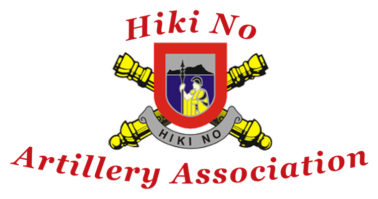 Hiki No Artillery Association — crest with crossed cannons and red lettering